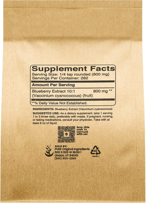 Pure Original Ingredients Blueberry Extract (8Oz) Non-Gmo, Gluten-Free, Non Fillers or Additives