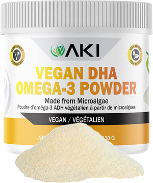 AKI Omega 3 DHA Micro Algae Powder Supplements - Plant-Based Keto Vitamin for Inflammation - Alternative to Fish or Krill Oil | Vegan & Gmo-Free (1.94 Oz / 55G)