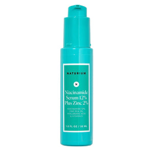 Naturium Niacinamide Face Serum 12% plus Zinc 2%, Skin Complexion Treatment & Pore Minimizer, with Hyaluronic Acid & Vitamin E, 1 Oz