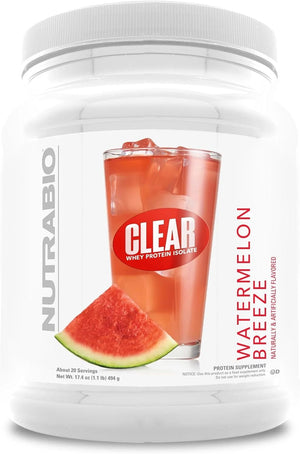 Nutrabio Creatine Monohydrate, Unflavored, (500 G) and Clear Whey Protein Isolate, (Watermelon Breeze) Supplement Bundle – Muscle Energy, Maximum Growth, Recovery, and Strength