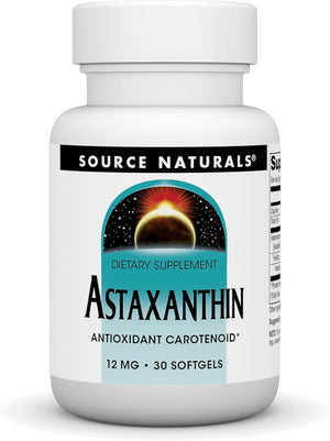Source Naturals Astaxanthin, Antioxidant Carotenoid, 12Mg - 30 Softgels
