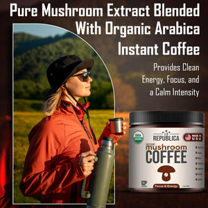La Republica Organic Mushroom Coffee (35 Servings) Full-Fruiting Bodies No Mycilium, Arabica W/Lion'S Mane, Reishi, Chaga, Cordyceps, Shiitake, Maitake, and Turkey Tail