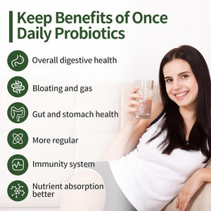Probiotics for Women & Men, 200 Billion CFU 12 Strains with 3 Organic Prebiotics and Probiotics for Digestive Health Gut, Immune, Bloating & Gas, Energy, Overall Health, Shelf Stable - 2 Month Supply