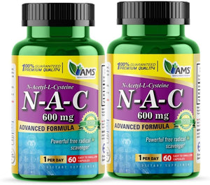 America Medic & Science NAC 600Mg – NAC Supplement for Lung Health & Immune Support, Liver Support & Antioxidants – N-Acetyl-L-Cysteine – 60 Capsules (Pack of 3)