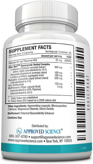 Approved Science Bladdersyl - Urinary Incontinence, Bladder Support - High Absorption - 180 Capsules - 3 Month Supply - Vegan