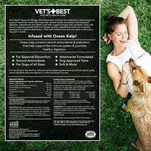 Vet'S Best Seasonal Allergy Soft Chew Dog Supplements | Soothes Dogs Skin Irritation Due to Seasonal Allergies | Maintain Histamine Levels | 90 Day Supply