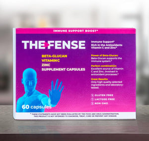 THE-FENSE - Beta Glucan, Vitamin C and Zinc Supplement Capsules - Immune Support Boost for Women and Men - Gluten Free, Lactose Free, Non-Gmo - 60 Capsules.