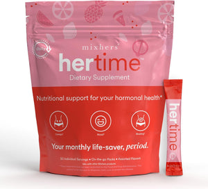 Hertime PMS - Hormone Balance for Women - PMS & Menstrual Relief - with Minerals, Peony Roots, Siberian Ginseng - Supplement for Women - 15 Drink Packets - Sugar Free - Juicy Peach