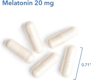 Nutricology Melatonin 20Mg - Pure Melatonin, Extra Strength for Adults, Sleep Aid, High Dose, Organic, Vegetarian Capsules - 60 Count