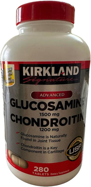 Kirkland Signature Glucosamine HCI 1500Mg Chondroitin Sulfate 1200Mg 220 Tablets/New Increased Count