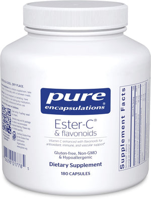 Pure Encapsulations Ester-C & Flavonoids - Vitamin C Supplement for Antioxidants - Immune & Vascular Support* with Calcium & Rutin - Gentle on Digestion - Vegan & Non-Gmo - 90 Capsules