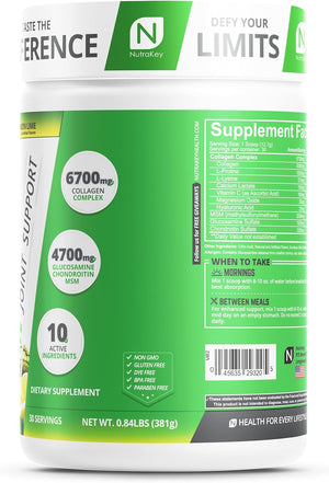 Nutrakey Innoflex Glucosamine with Chondroitin, Msm, Hyaluronic Acid and Collagen