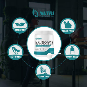 L-Citrulline Malate 2:1 Powder, Pure L Citrulline Malate Supplement Pre Workout Powder, Unflavored, No Additives (500G-1.1Lbs)