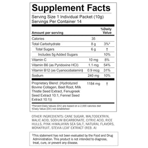 ® Milkmakers® Lactation Drink Mix Supplement with B Vitamins/Collagen/Fenugreek & Milk Thistle for Breastfeeding Moms, Berry Lemonade, 14 Count