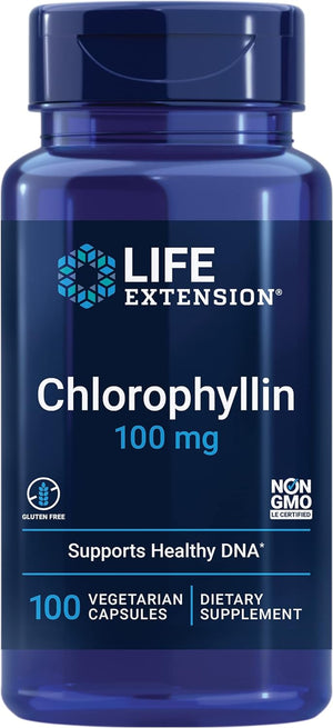 Life Extension Chlorophyllin 100Mg – Powerful Antioxidant Supplement Pill for DNA, Liver Health and Detox – Non-Gmo, Gluten-Free, Vegetarian - 100 Capsules