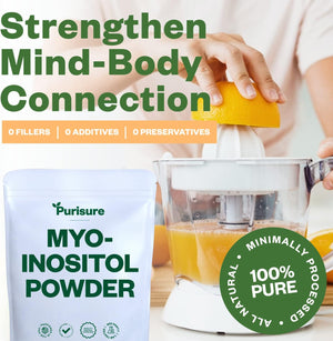 Myo-Inositol Powder, 250G, Fertility, Hormonal Balance and Ovarian Support, Pure Inositol Powder, Myo Inositol Supplement to Support Energy and Brain Wellness, Vegan, Non-Gmo, 500 Servings