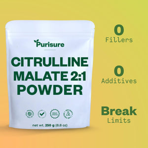 L-Ctrulline Powder 250G, Premium Citrulline 2:1 Malate Supplement for Strength Performance and Energy, Pre-Workout Citrulline Malate Powder - Enhance Muscle Pumps and Recovery - 83 Servings