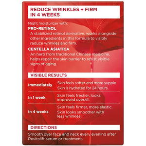 L'Oreal Paris, Revitalift Anti-Wrinkle + Firming Night Cream Moisturizer 1.7 Oz (Pack of 6)