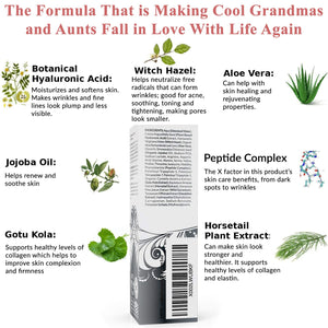 Peptide Complex Serum & Collagen Support for Face - Natural & Organic anti Aging Skin Serum - Peptides, Hyaluronic Acid, Amino Acids & Vitamin E for Wrinkles, Hydrating, Firming & Elasticity