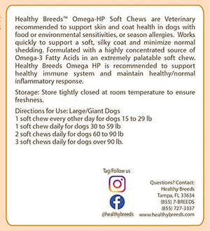 Healthy Breeds Bouvier Des Flandres Omega HP Fatty Acid Skin and Coat Support Soft Chews 90 Count