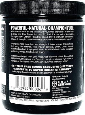 Pre Workout, Best All Natural Preworkout Supplement. Pure Power, Healthy Pump, Clean, Keto Vegan, Paleo, No Sugar Pre Work Out Powder for Men & Women, Strength & Energy - 315G Unflavored