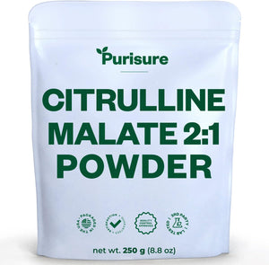 L-Ctrulline Powder 250G, Premium Citrulline 2:1 Malate Supplement for Strength Performance and Energy, Pre-Workout Citrulline Malate Powder - Enhance Muscle Pumps and Recovery - 83 Servings