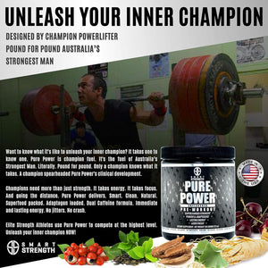 Pre Workout, Best All Natural Preworkout Supplement. Pure Power, Healthy Pump, Clean, Keto Vegan, Paleo, No Sugar Pre Work Out Powder for Men & Women, Strength & Energy - 315G Unflavored