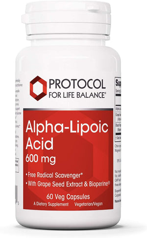 Protocol Alpha Lipoic Acid 600Mg - Grape Seed Extract and Bioperine -