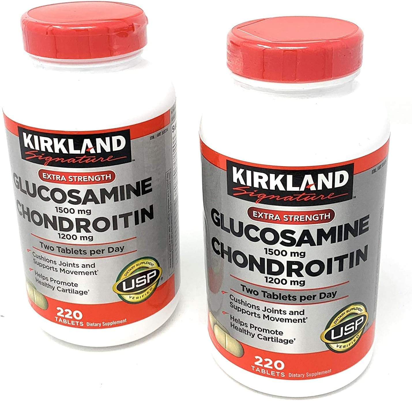 Kirkland Signature Glucosamine 1500Mg/Chondroitin 1200Mg 280 Tablets (Pack of 2) 