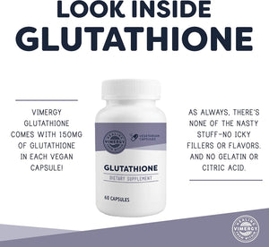 Glutathione Capsules, 60 Servings – Natural Immune Supporting, Antioxidant & Detox Supplement - Gluten-Free, Kosher, Soy-Free, Vegan, Paleo Friendly 