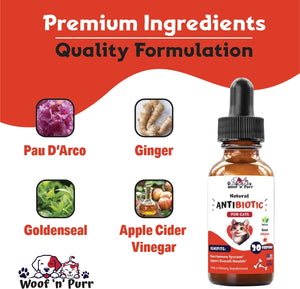 Natural Cat Antibiotic - Antibiotics for Cats - Pet Antibiotics - Cat Antibiotics - Cat Allergy Relief for Cats - Antibiotic for Cats - Cat UTI Antibiotics - 1 Fl Oz: Roast Chicken Flavor