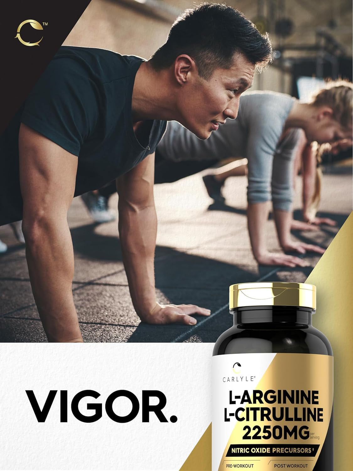 L-Arginine L-Citrulline Complex | 2250Mg | 240 Capsules | Nitric Oxide Precursors | Free Form | Non-Gmo & Gluten Free