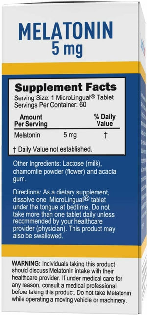 Superior Source Melatonin 3 Mg - Healthy Sleep Support Supplement for Adults - Melatonin Formula with Chamomile Aids Relaxation & Restful Sleep - 60 Sublingual Dissolving Tablets