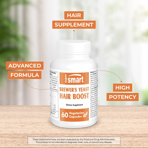 '- Brewer'S Yeast Hair Boost (Advanced Formula) - with Saccharomyces Cerevisiae, Zinc, Biotin - Hair Supplement | Non-Gmo - 60 Vegetarian Capsules