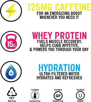 Protein2O 15G Whey Protein Infused Water plus Energy, Cherry Lemonade, 16.9 Oz Bottle (Pack of 12)
