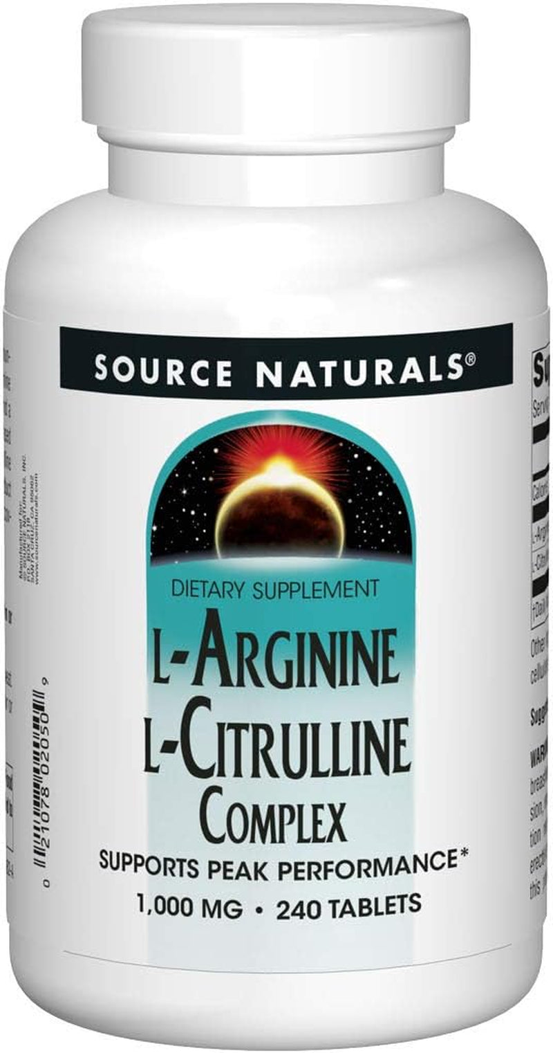 L-Arginine L-Citrulline Complex, Essential Amino Acid Supplement, Supports Peak Performance* 1,000 Mg - 240 Tablets