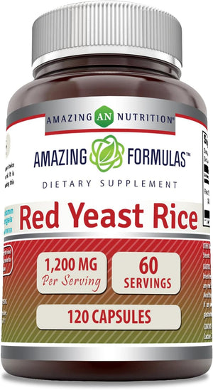 Amazing Formulas Red Yeast Rice 1200Mg per Serving 120 Capsules Supplement (Non-Gmo, Gluten Free)