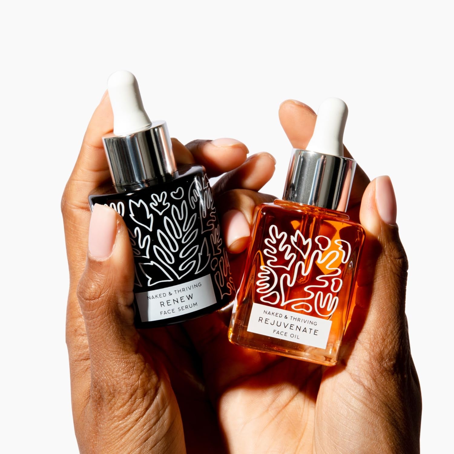 Naked & Thriving the Night Set | Renew Resurfacing Night Serum (30 Ml) + Rejuvenate Restorative Face Oil (35 Ml) with Hyaluronic Acid, Argan & Sea Buckthorn Oils and Fruit Ahas (Set of 2) 