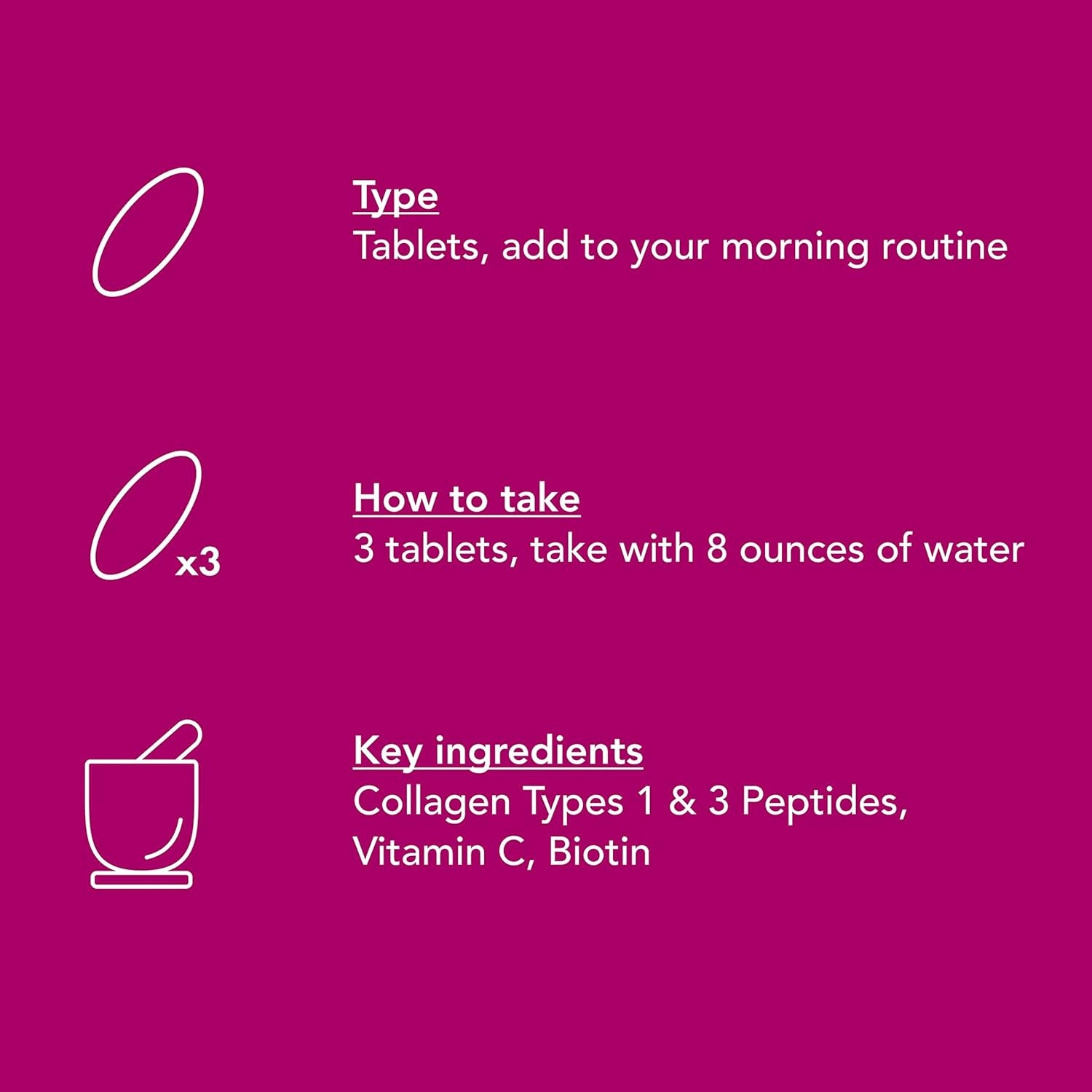 Super Collagen with Vitamin C and Biotin, Skin, Hair and Nails Supplement, Includes Antioxidants, Tablet, 270 Count, 1 Bottle 