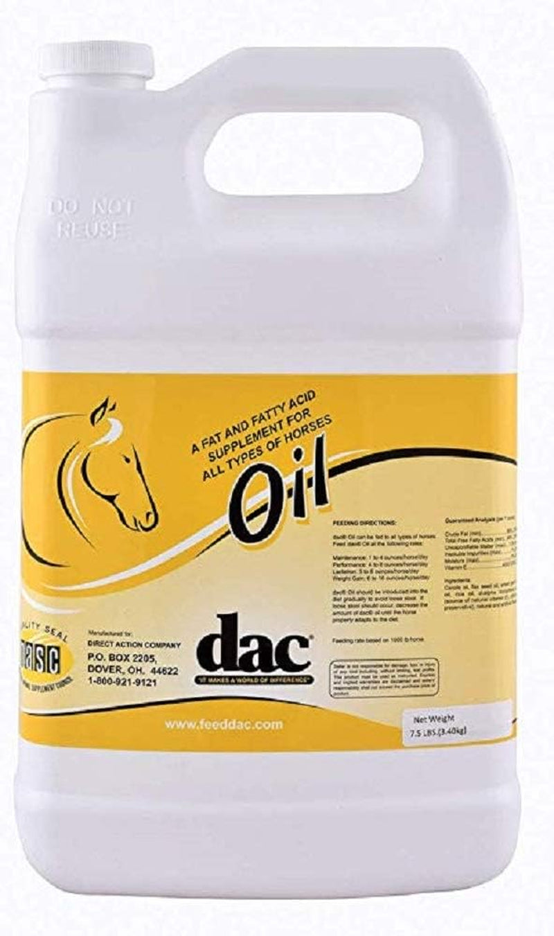 DAC Oil Gallon Jug Horse Weight Gain Calorie Fat Fatty Acid Coat Skin Health Supplement 