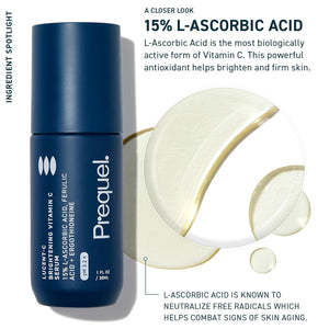 Prequel Skin - Lucent-C Vitamin C Facial Serum - L-Asorbic Acid and Ferulic Acid Face Treatment - 1 Fl Oz 