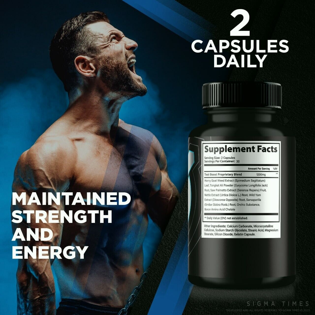 Male Force Pills for Men, Boosts T-Levels for Peak Performance 60Ct 