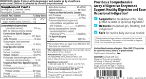 Klaire Labs Vital-Zymes Digestive Enzymes Chewable - Digestive Enzymes to Enhance Digestion - Supports the Breakdown of Proteins, Fats, Carbs, Sugars & Fibers - Gluten Free (180 Tablets)