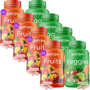 Fruits and Veggies Supplement - 90 Fruit and 90 Vegetable Capsules - 100% Whole Natural Superfood - Filled with Vitamins and Minerals - Supports Energy Levels (3 Pack)