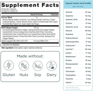 Advanced Collagen Protein Lean with Probiotics, Hydrolyzed Collagen Peptides Supports Healthy Weight Loss* and Fat Loss*, 90 Count 