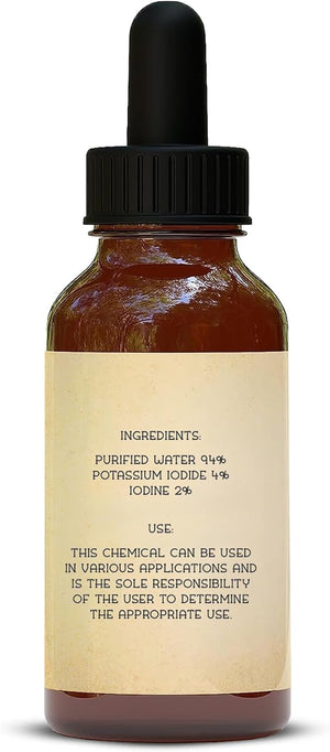 Lugol'S Solution 2% 2Oz Glass Dropper Bottle. Contains Potassium Iodide and Iodine, 60Ml 