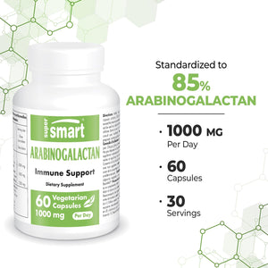 '- Arabinogalactan 85% (High Strength & Patented) 1000 Mg per Day - Resistaid Larch Arabinogalactan - Larix Supplement | Non-Gmo & Gluten Free - 60 Vegetarian Capsules