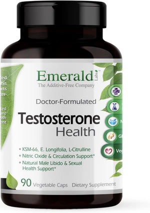 EMERALD LABS Testosterone Health - Men'S Supplement with Eurycoma Longifolia, L-Citrulline & KSM-66 Ashwagandha to Support Circulation & Men'S Health - 90 Vegetable Capsules (30-Day Supply) 