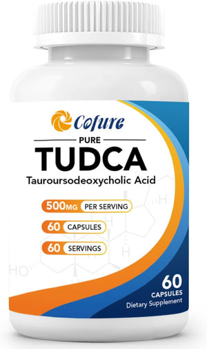 TUDCA 500Mg Supplement, Liver and Gallbladder Support, Genuine Pure Bile Salts with Bitter Taste, Gluten Free, Non GMO - 60 Capsules