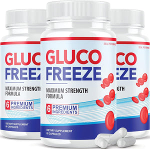 (3 Pack) Glucofreeze Pills - Official Formula Gluco Freeze Pills - Glucofreeze Pills Sugar, Gluco Freeze Dietary Supplement, Glucofreeze Advanced Strength Formula with Cinnamon Bark (180 Capsules)
